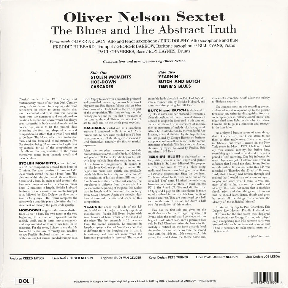 Oliver Nelson - The Blues And The Abstract Truth Gatefold Sleeve Edition