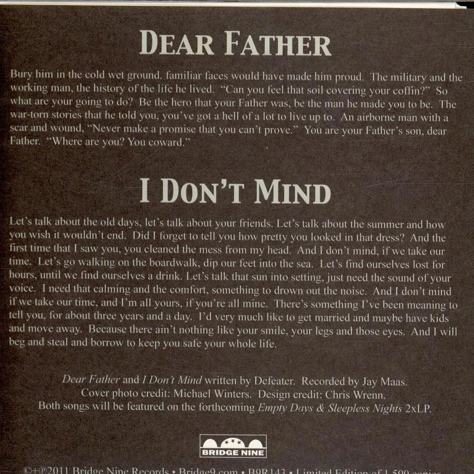 Defeater - Dear Father