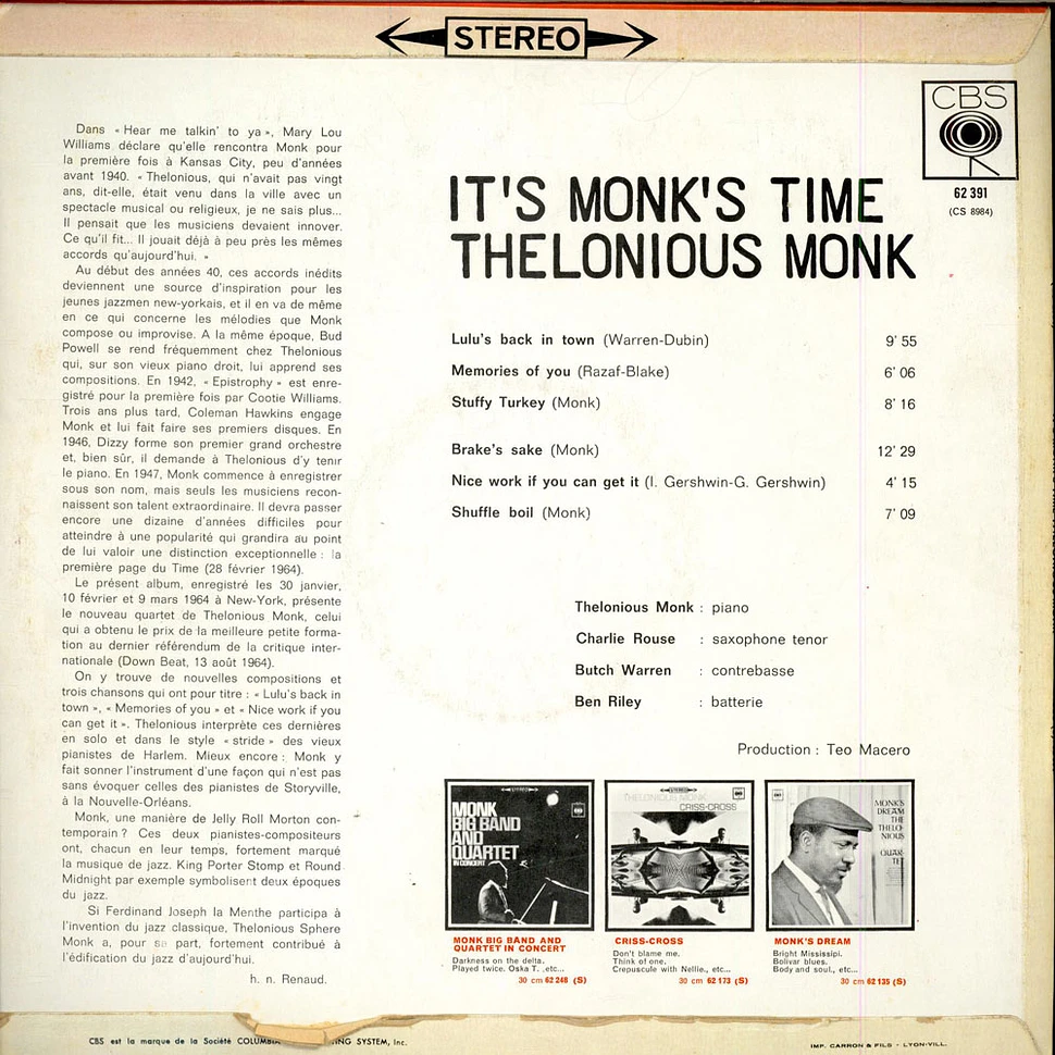 Thelonious Monk - It's Monk's Time