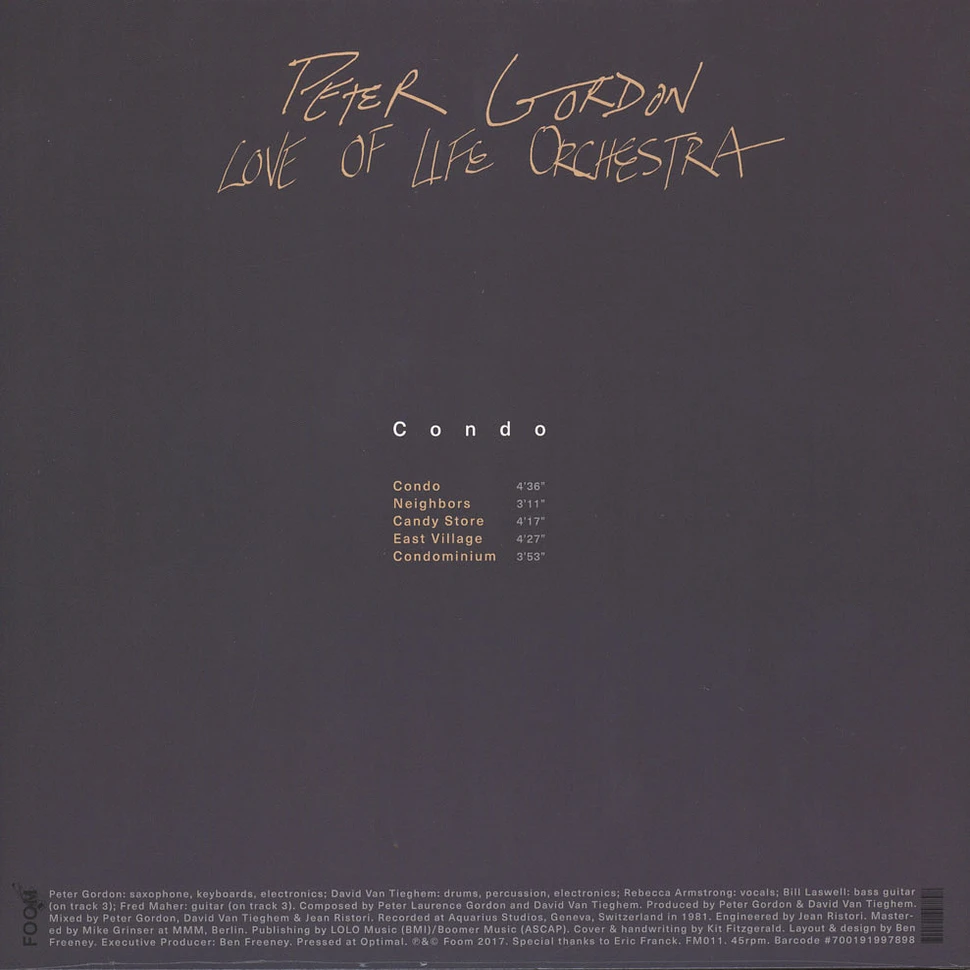 Peter Gordon / Love Of Life Orchestra - Condo EP