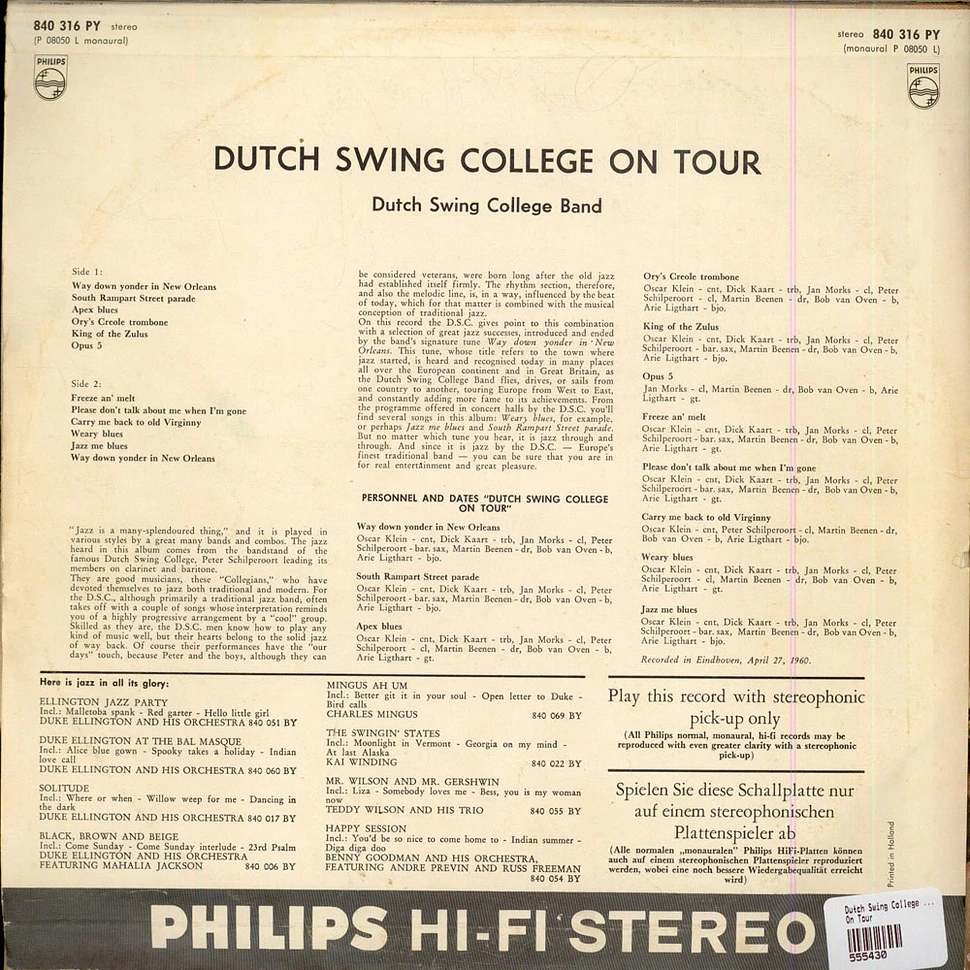 The Dutch Swing College Band - Dutch Swing College On Tour