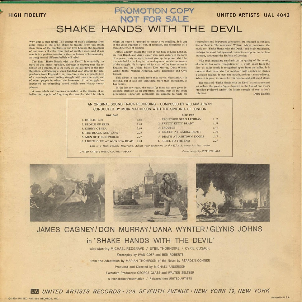 William Alwyn / Muir Mathieson, The Sinfonia Of London - Shake Hands With The Devil