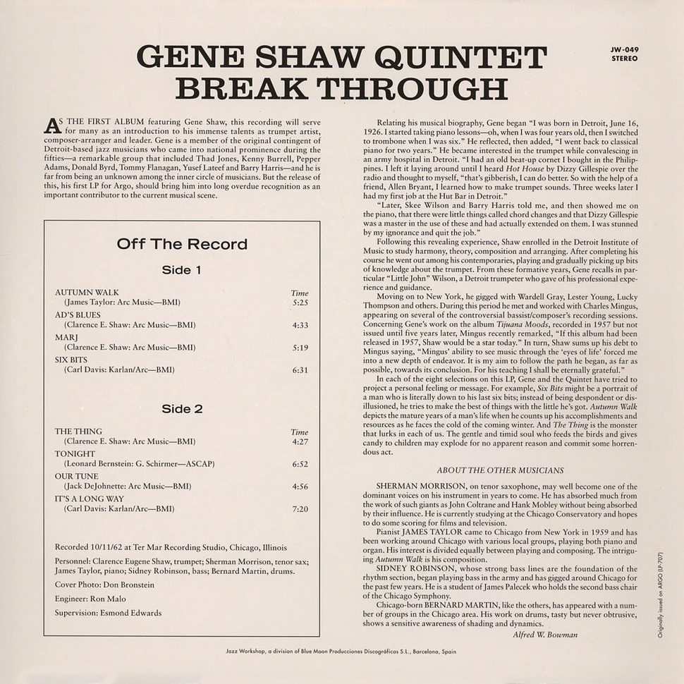 Gene Shaw Quintet - Breakthrough