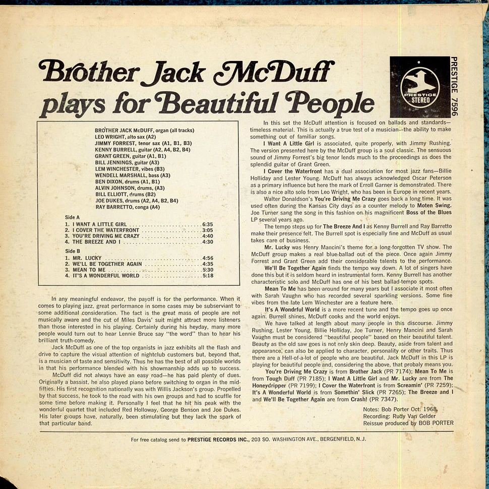 Brother Jack McDuff - Plays For Beautiful People