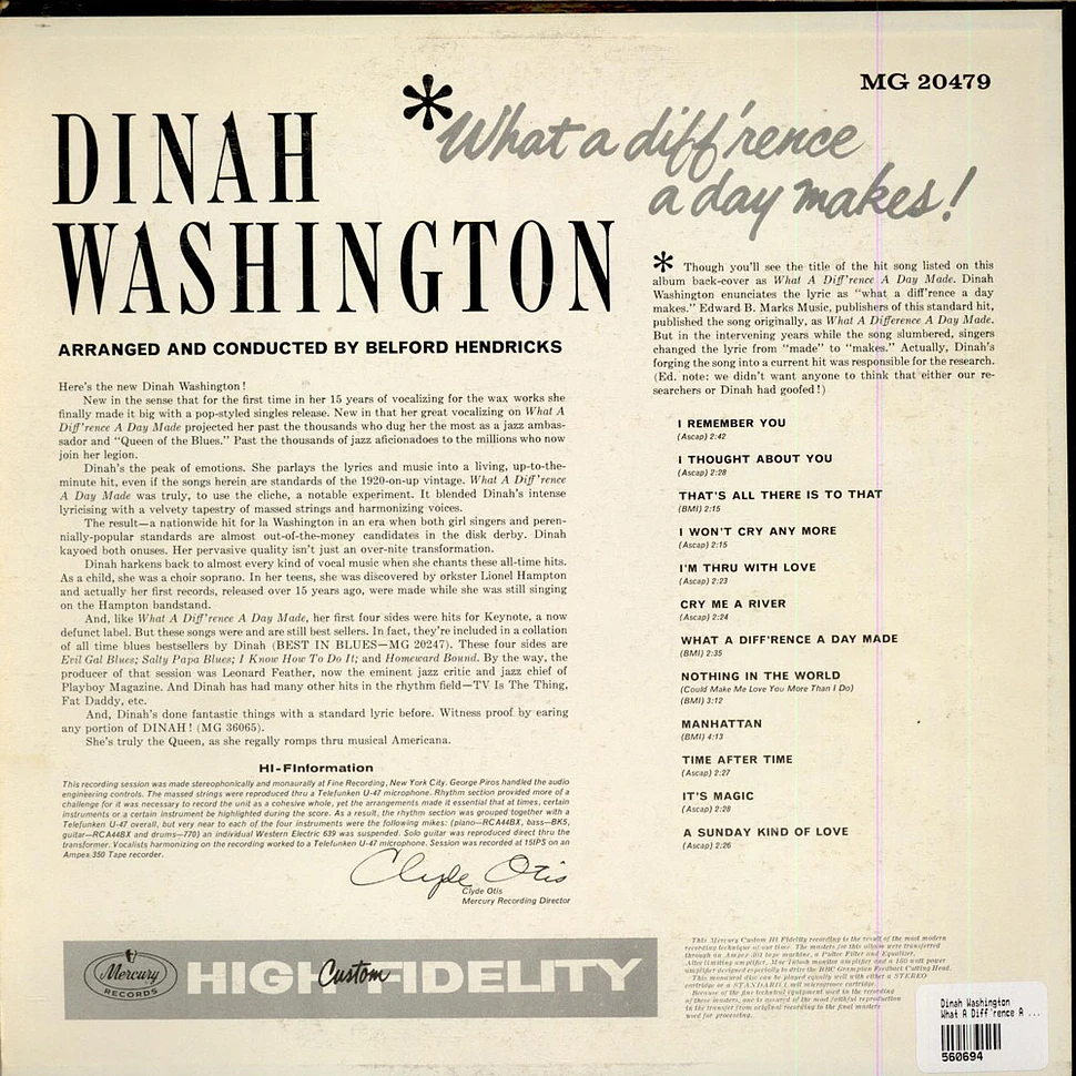 Dinah Washington - What A Diff'rence A Day Makes!