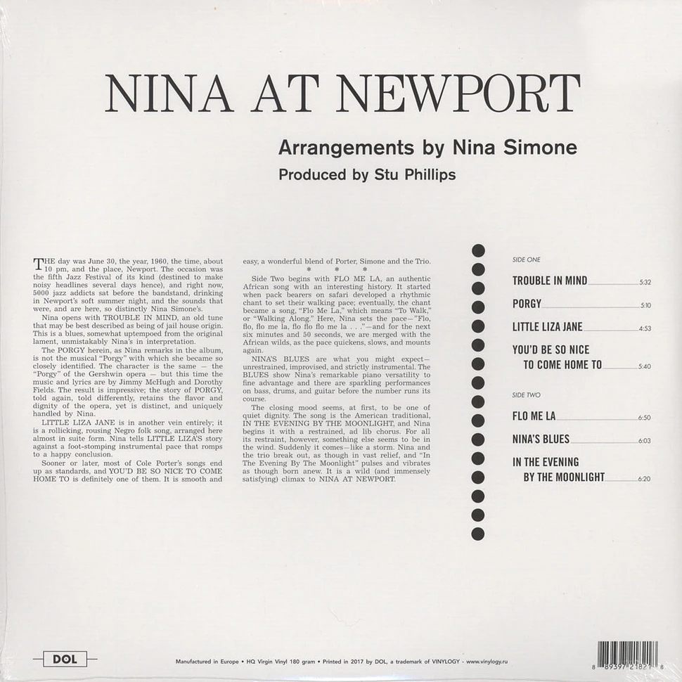 Nina Simone - Nina At Newport Gatefold Sleeve Edition