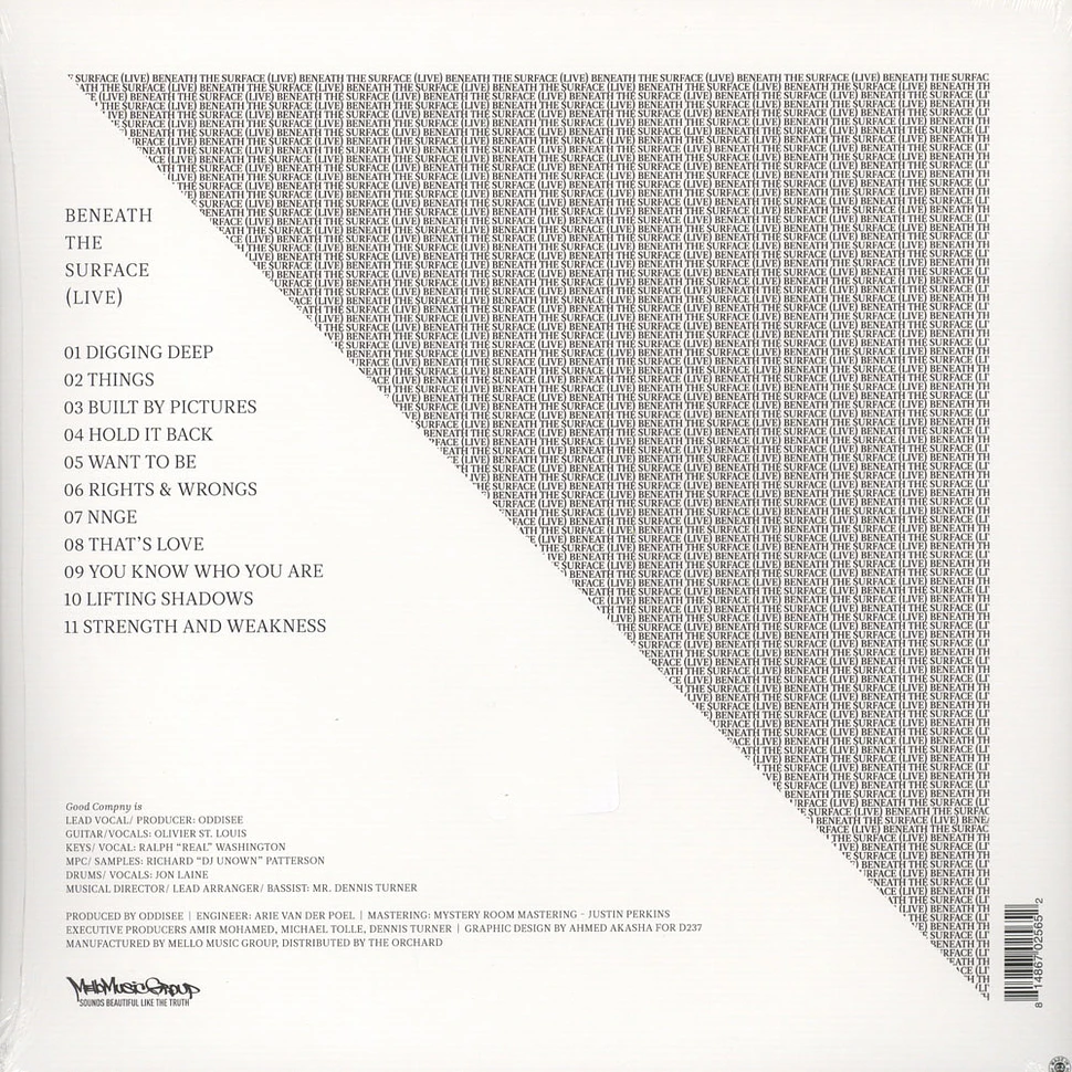 Oddisee & Good Company - Beneath The Surface (Live) Ice Blue Vinyl Edition