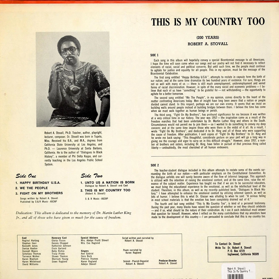 Robrt A. Stovall - This Is My Country Too (200 Years)