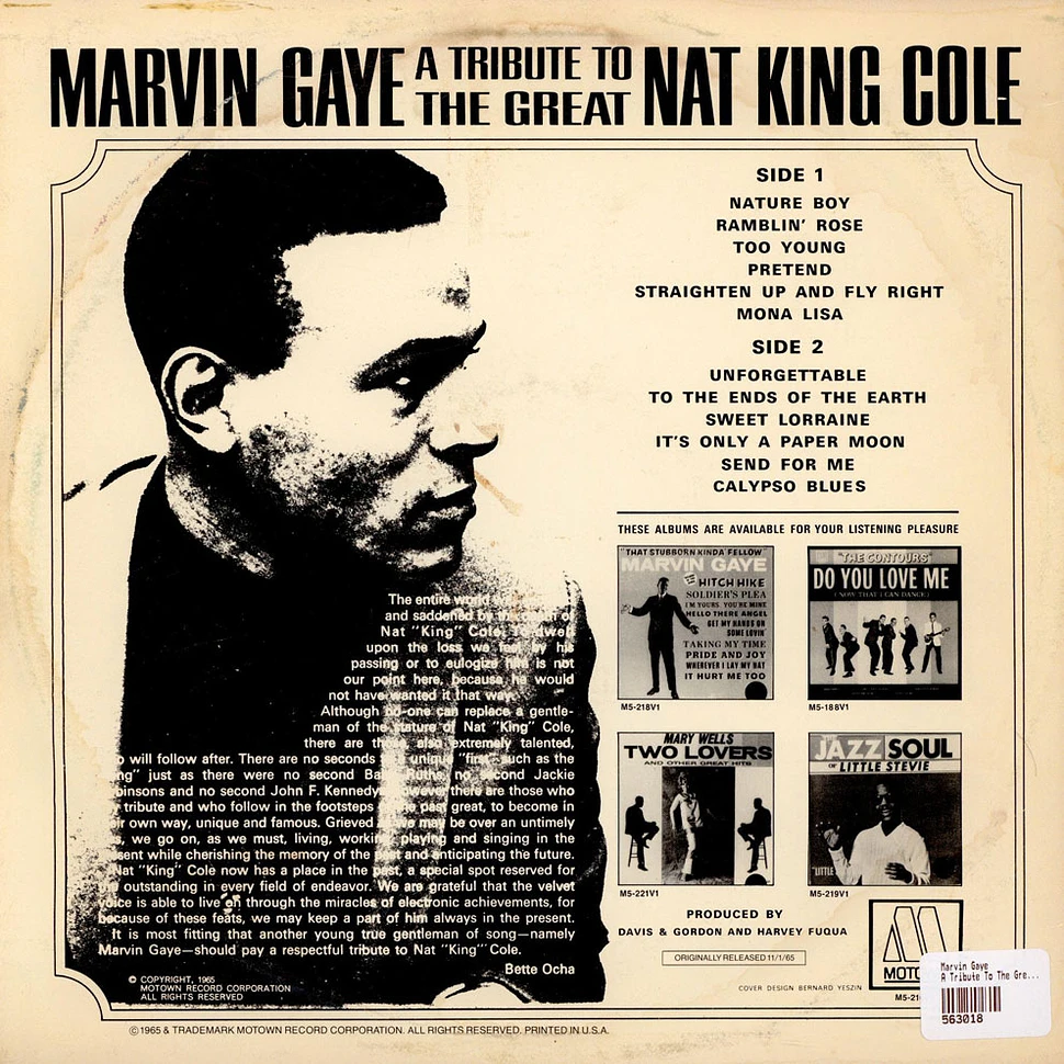 Marvin Gaye - A Tribute To The Great Nat King Cole