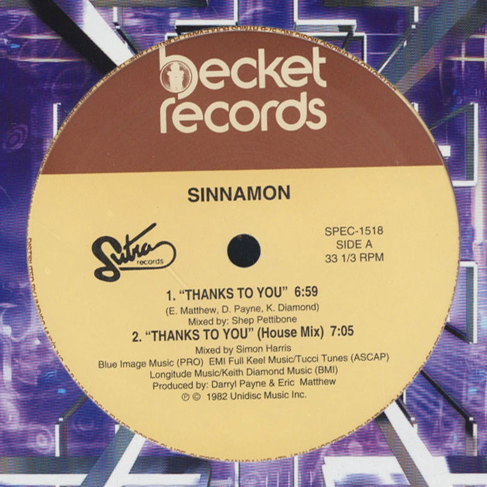 Sinnamon - Thanks To You / He's Gonna Take You Home