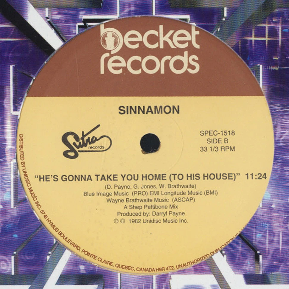 Sinnamon - Thanks To You / He's Gonna Take You Home