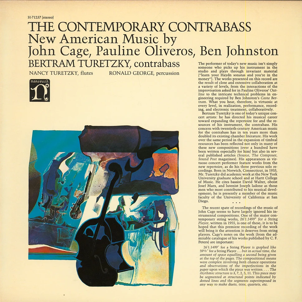 John Cage, Pauline Oliveros, Ben Johnston, Bertram Turetzky - The Contemporary Contrabass