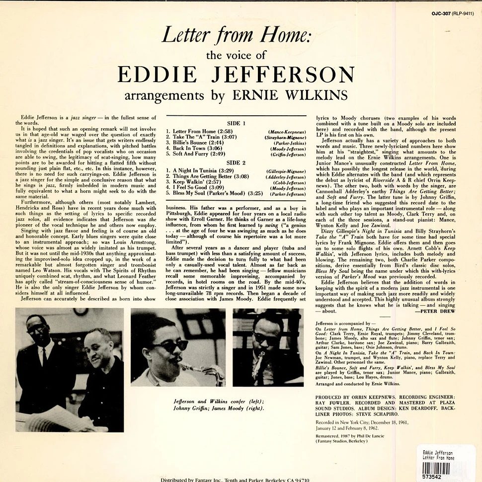 Eddie Jefferson - Letter From Home