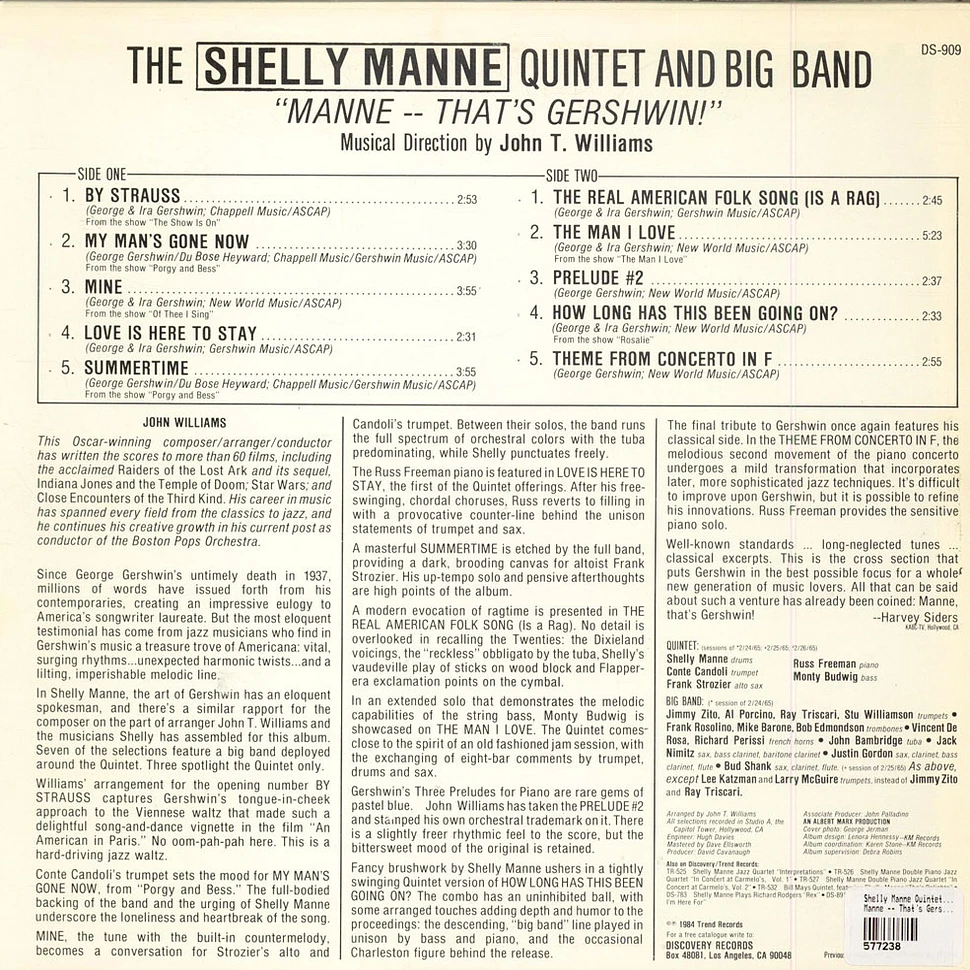 The Shelly Manne Quintet And Big Band - Manne -- That's Gershwin!
