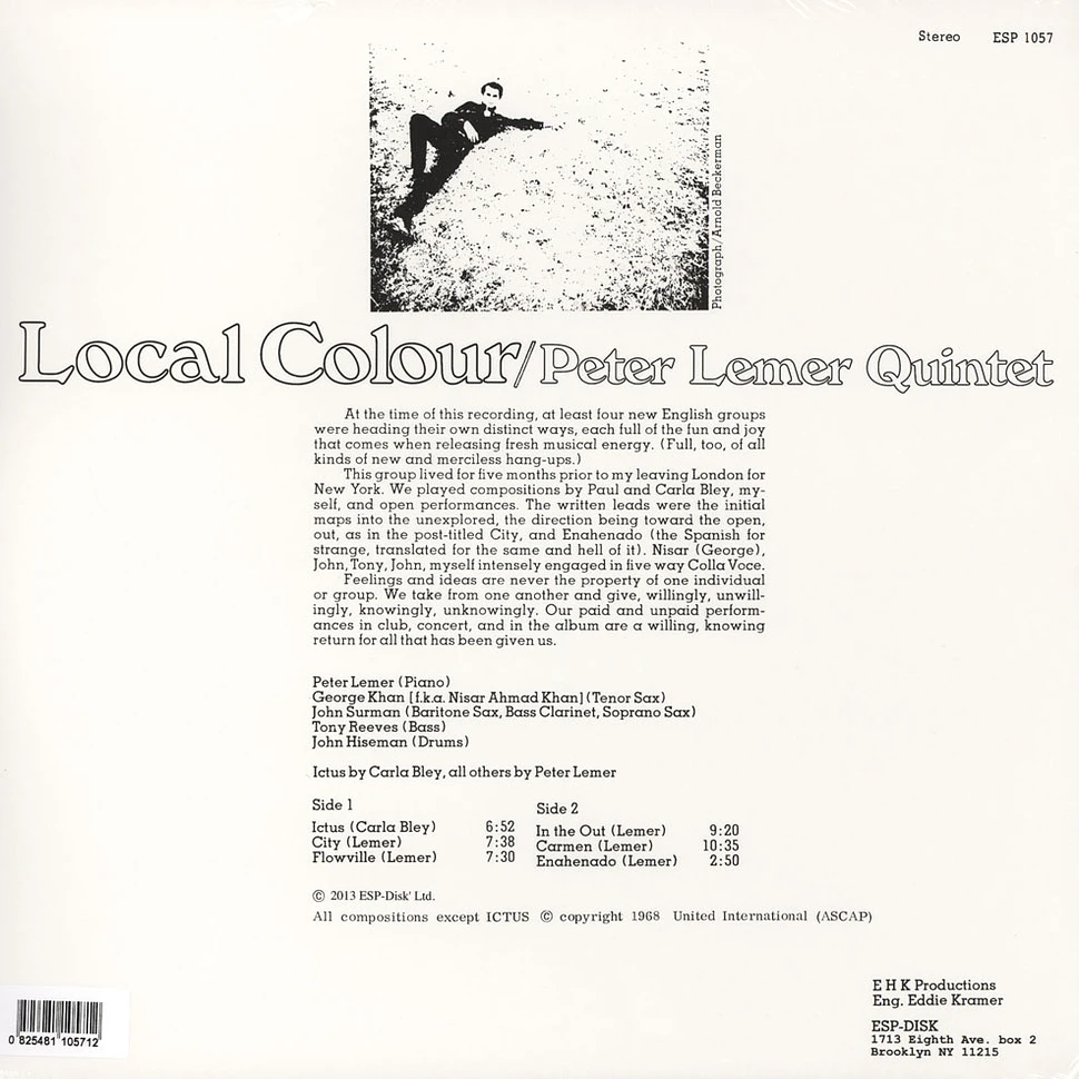 Peter Lemer Quintet - Local Colour