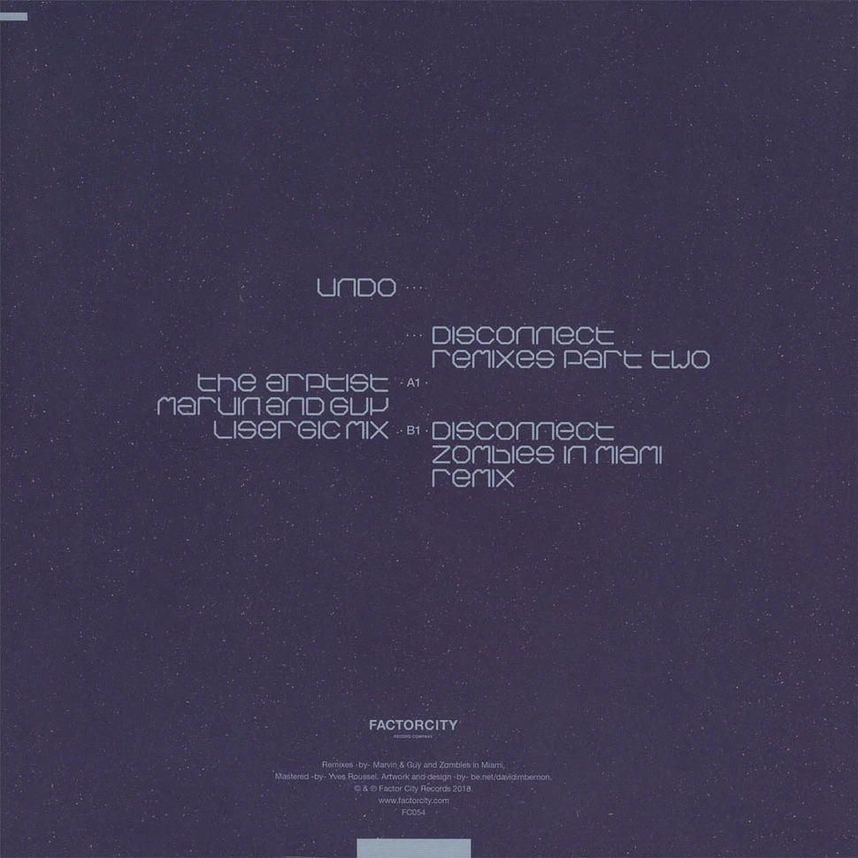 Undo - Disconnect Marvin & Guy / Zombies In Miami Remixes