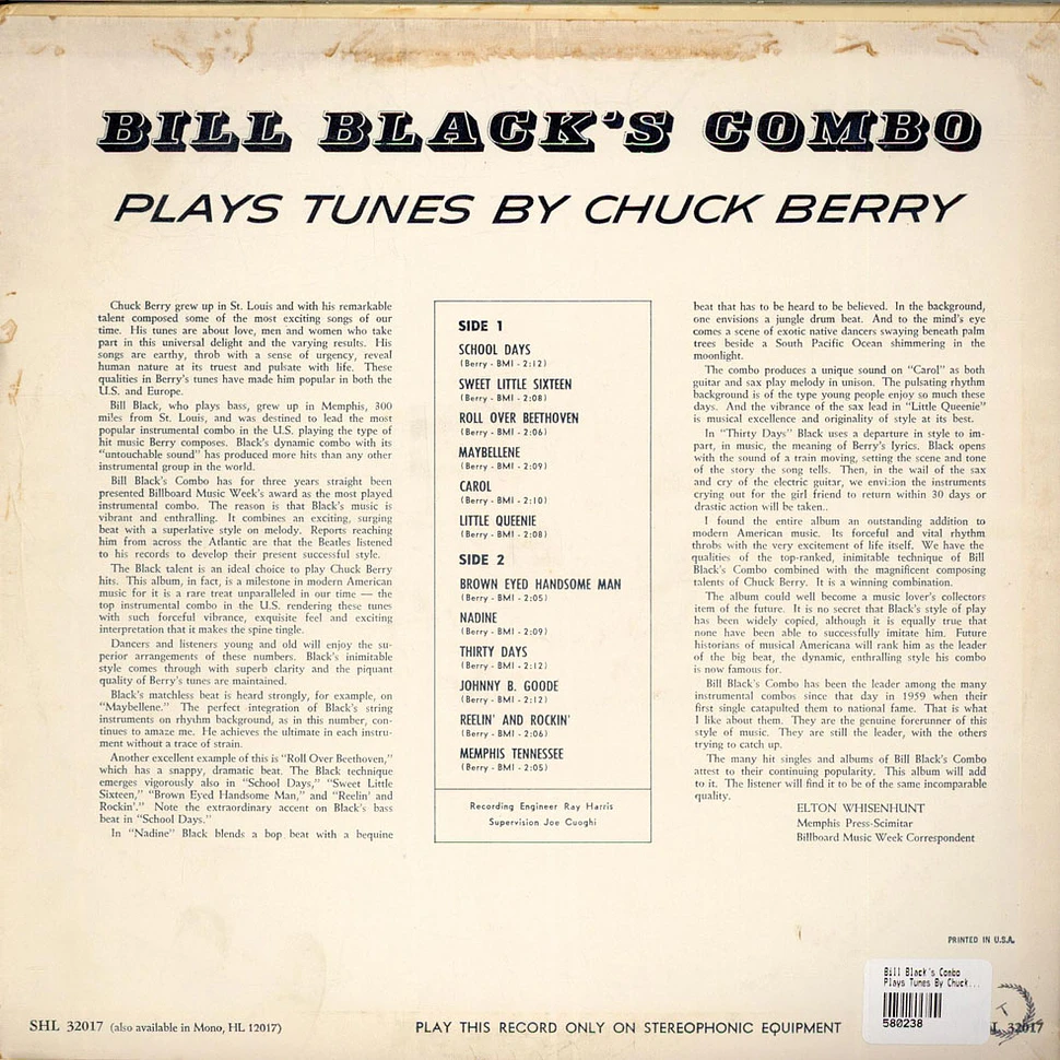 Bill Black's Combo - Plays Tunes By Chuck Berry