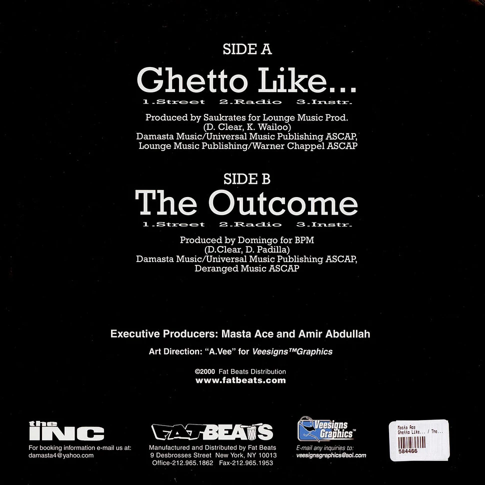 Masta Ace - Ghetto Like... b/w The Outcome