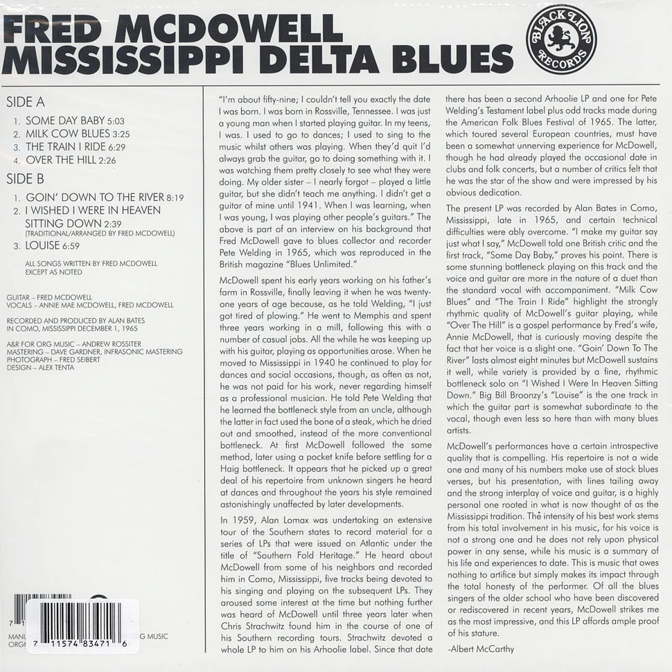 Fred McDowell - Mississippi Delta Blues