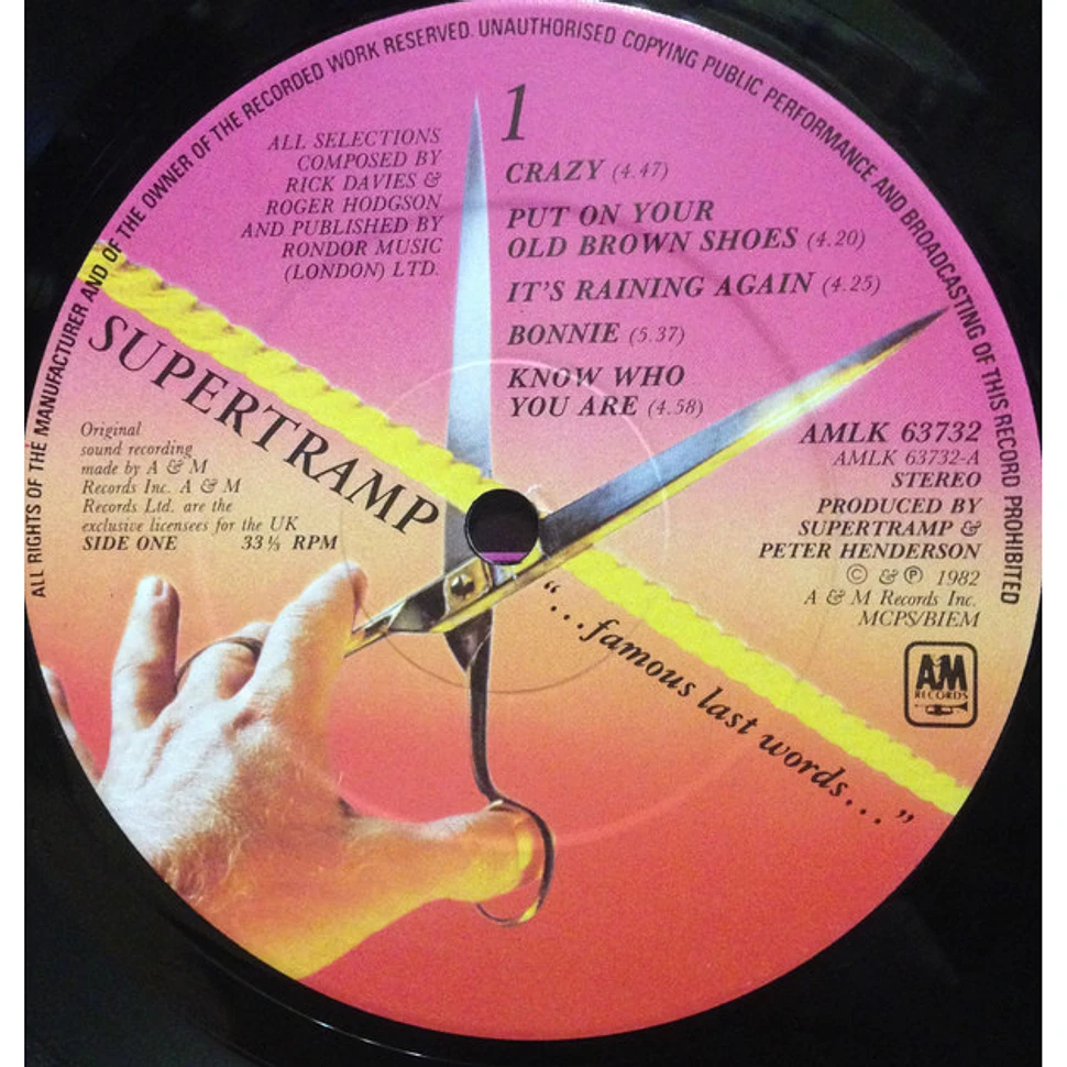 Supertramp - "...Famous Last Words..."