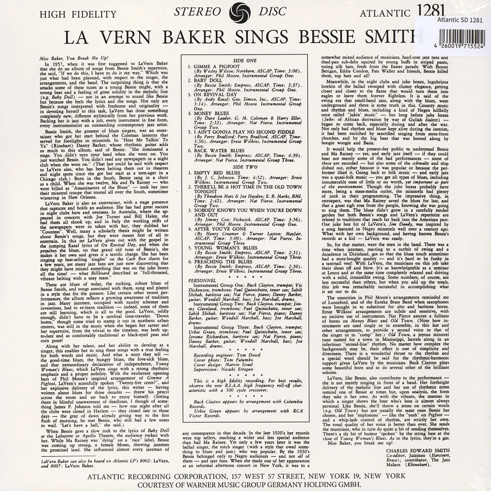 LaVern Baker - LaVern Baker Sings Bessie Smith
