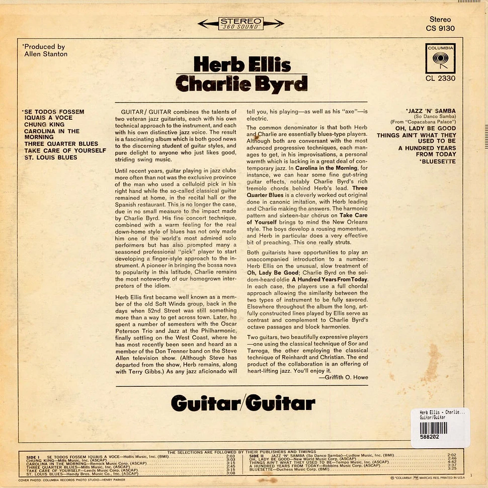 Herb Ellis - Charlie Byrd - Guitar/Guitar