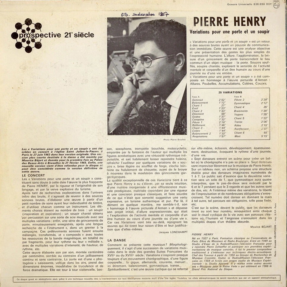 Pierre Henry - Variations Pour Une Porte Et Un Soupir