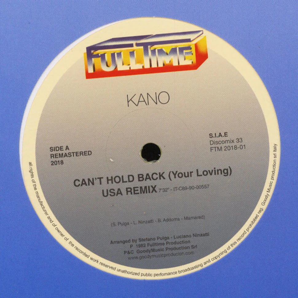 Kano / Jimmy Ross - Can't Hold back (You Loving) / Fall Into A Trance USA Remixes Yellow Vinyl Edition