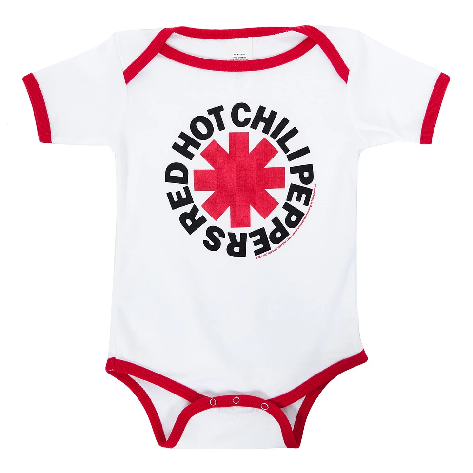 Red Hot Chili Peppers - Asterisk Logo White & Red Babygrow