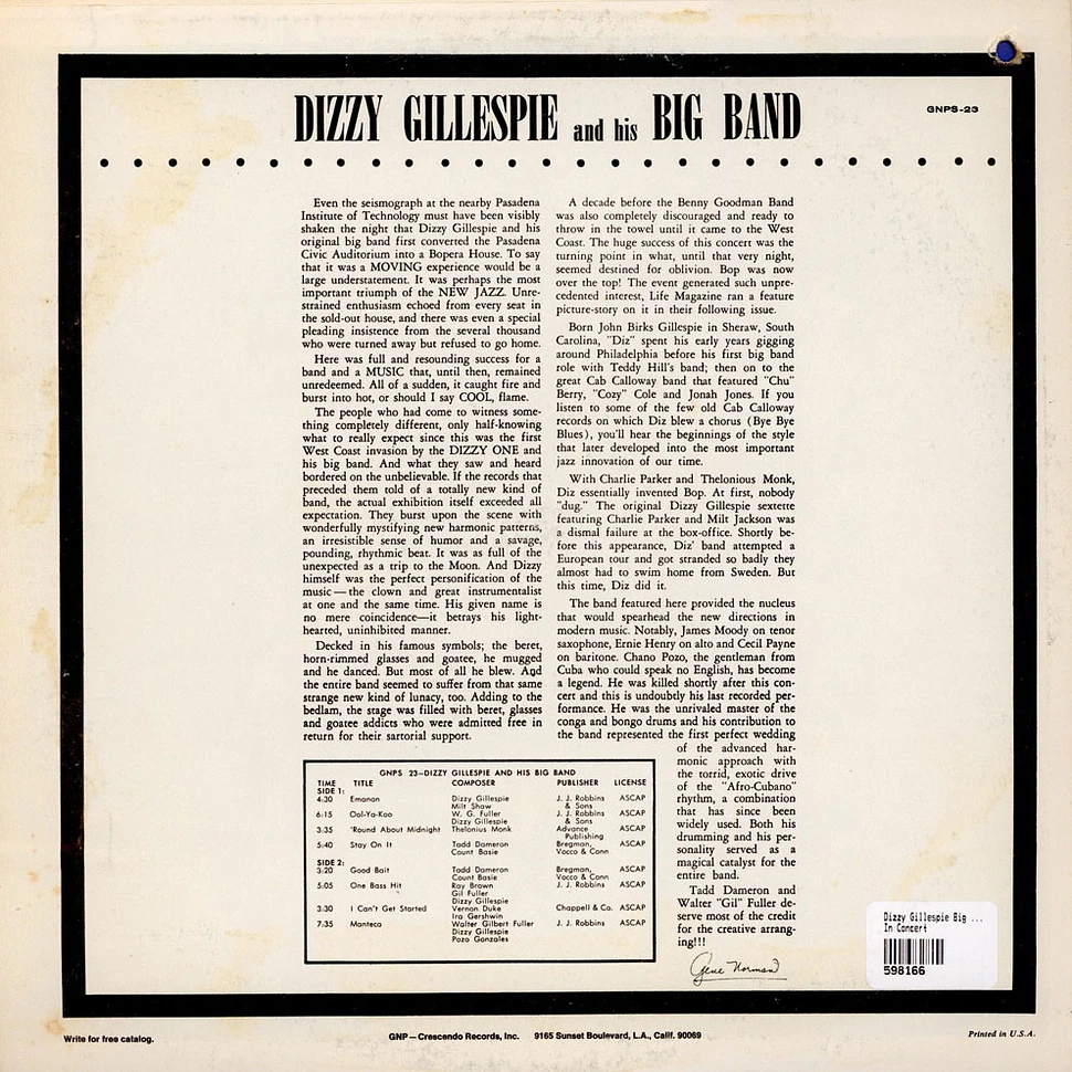 Dizzy Gillespie Big Band - In Concert