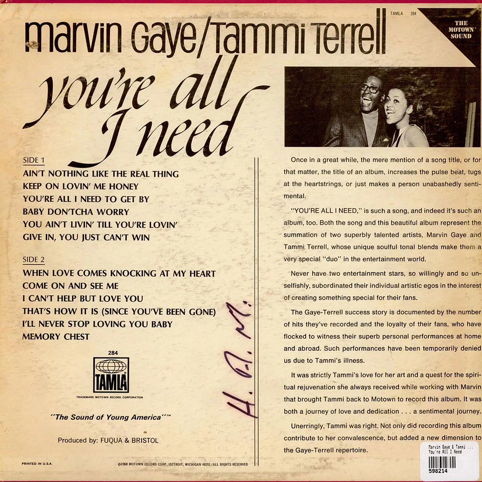 Marvin Gaye & Tammi Terrell - You're All I Need