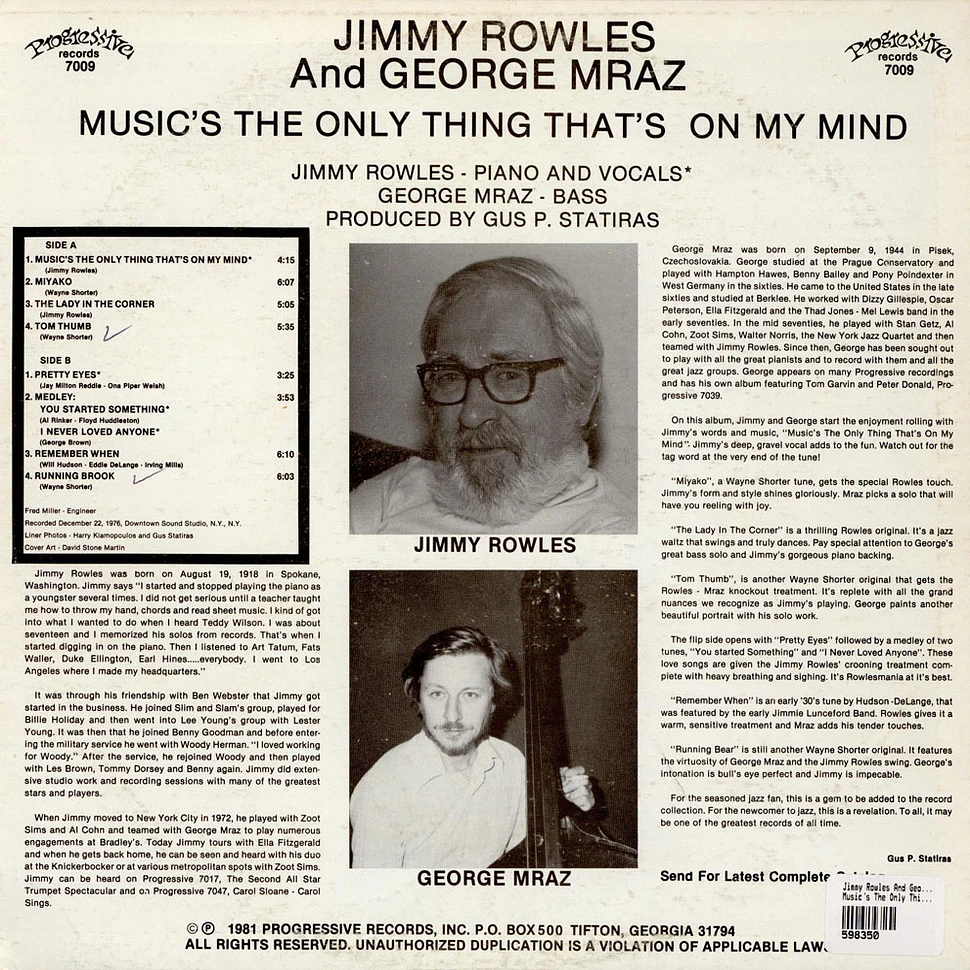 Jimmy Rowles And George Mraz - Music's The Only Thing That's On My Mind