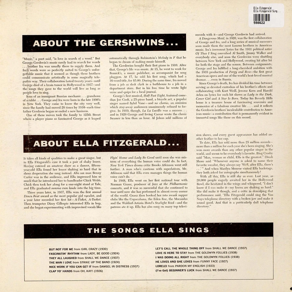 Ella Fitzgerald - Ella Fitzgerald Sings The Gershwin Song Book Vol. 1