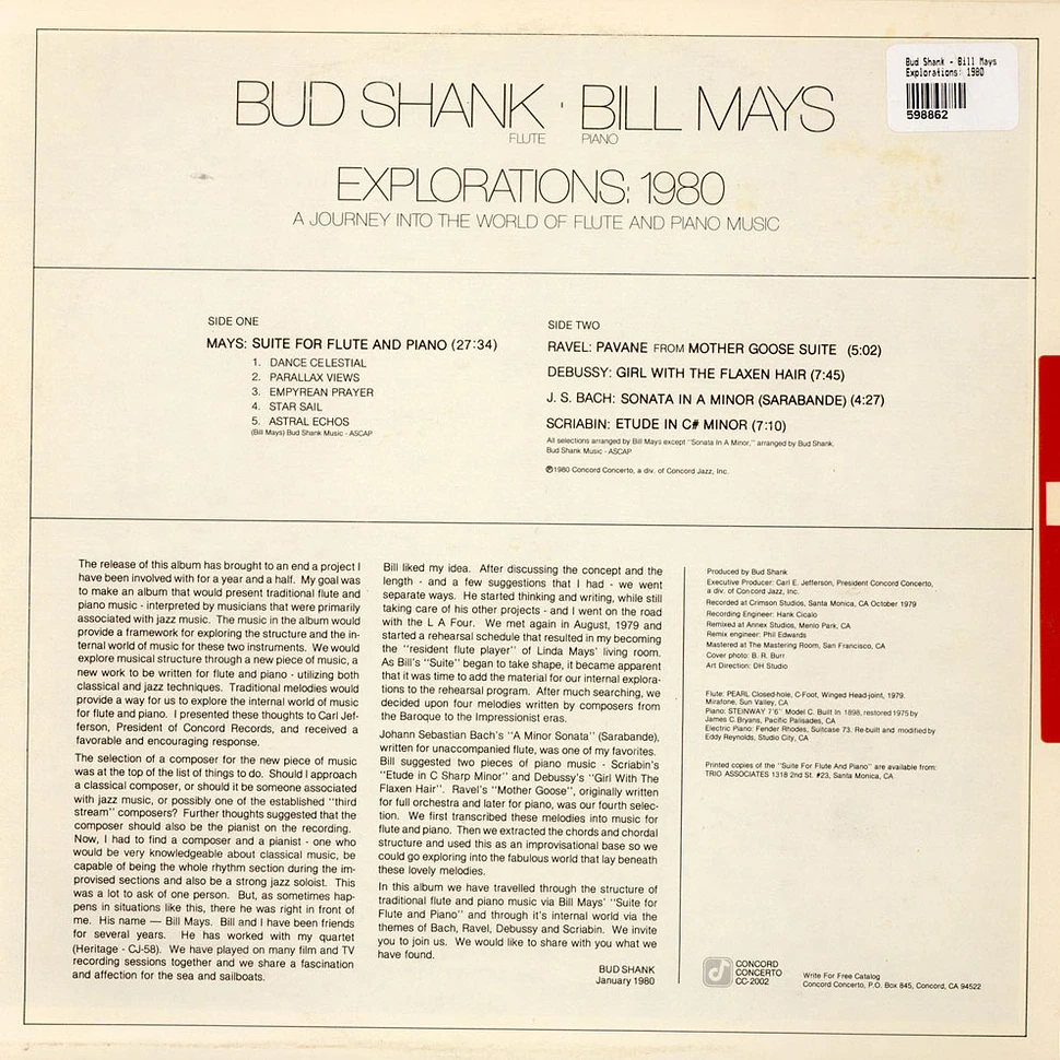 Bud Shank - Bill Mays - Explorations: 1980