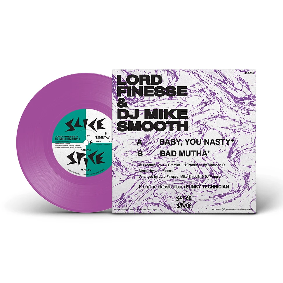 Lord Finesse & DJ Mike Smooth - Baby You Nasty (OG Mix) / Bad Mutha (Extended Mix) Purple Vinyl Edition