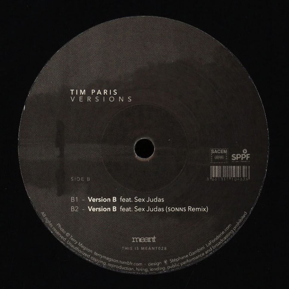 Tim Paris - Versions EP Cosmo Vitelli & Sonns Remix