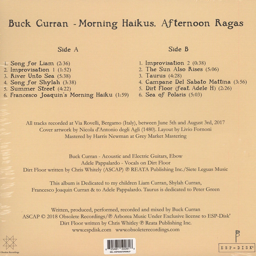 Buck Curran - Morning Haikus, Afternoon Ragas