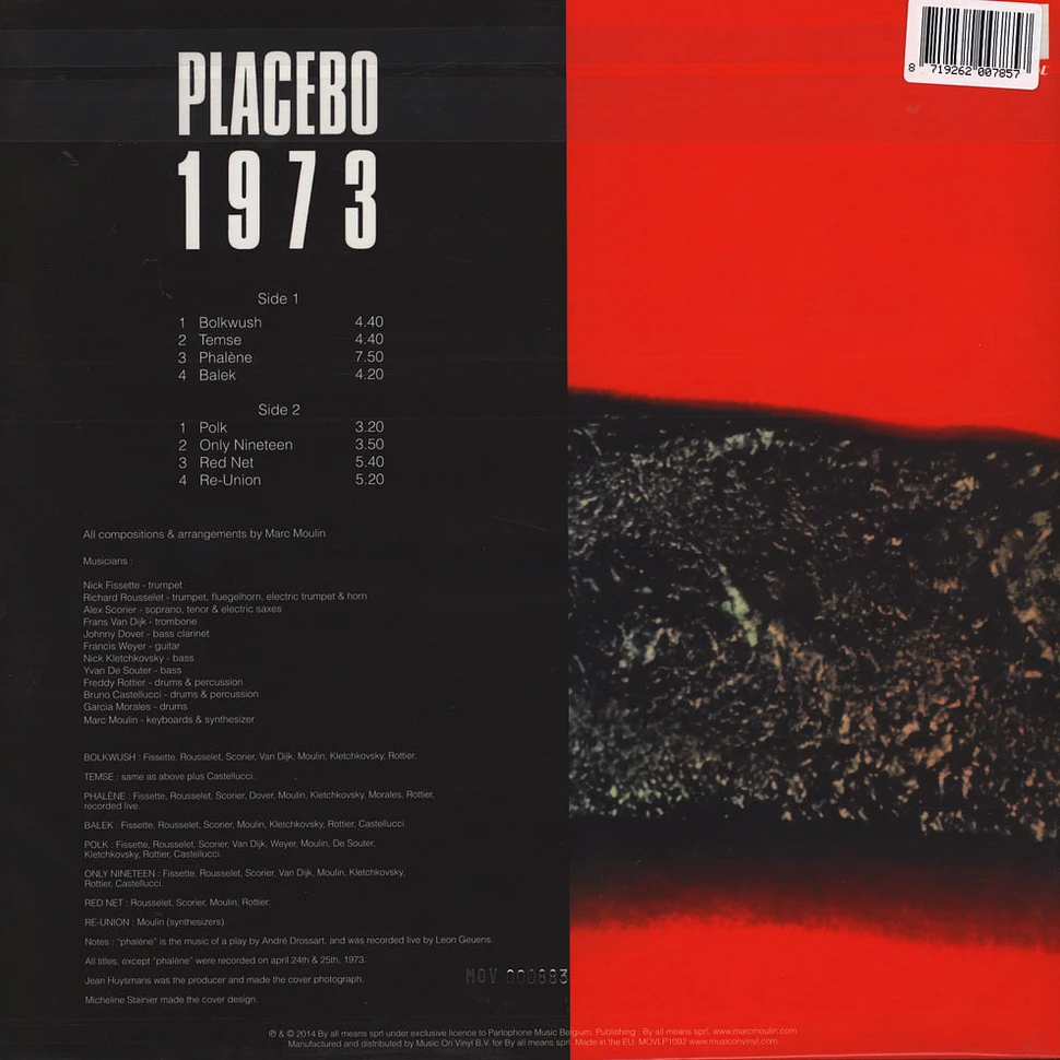Placebo (Marc Moulin) - 1973 Colored Vinyl Edition
