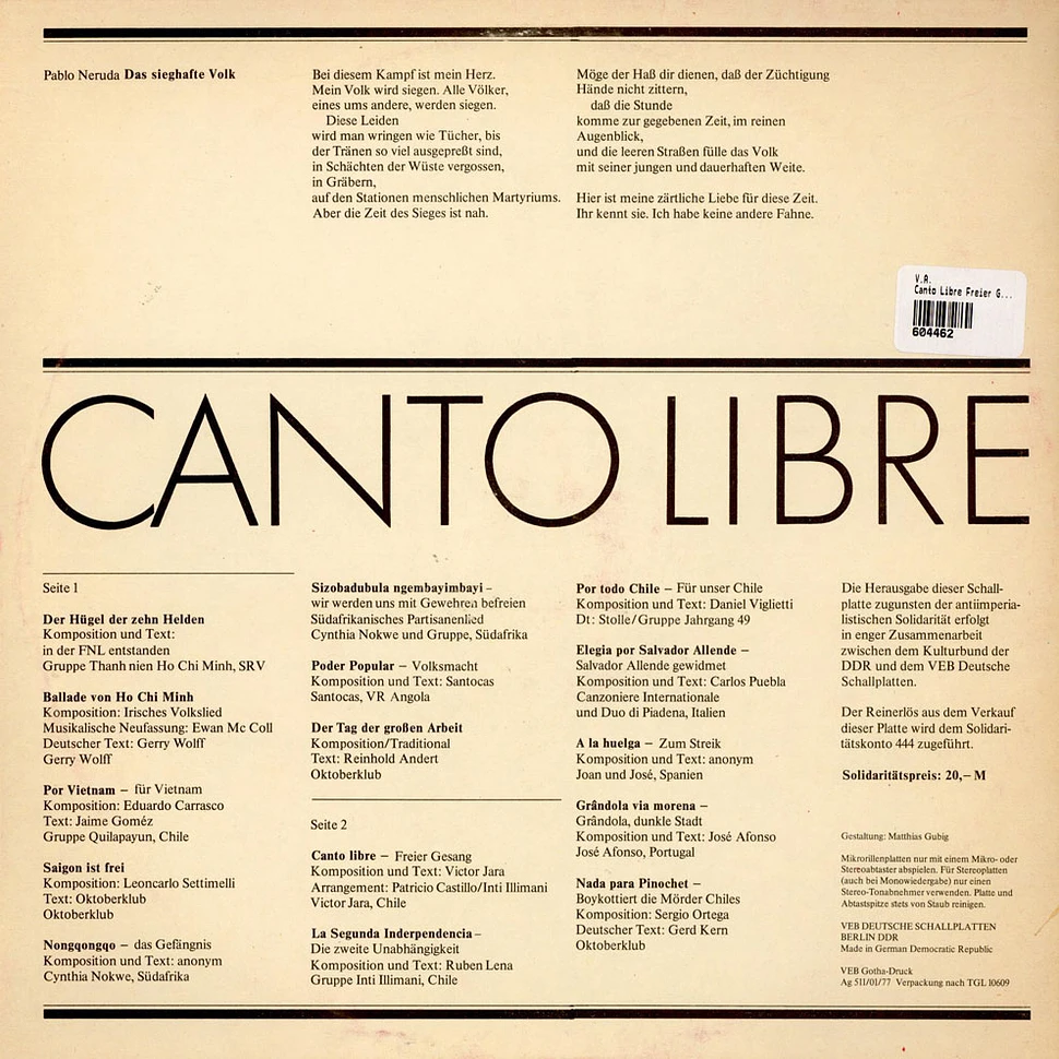 V.A. - Canto Libre - Freier Gesang
