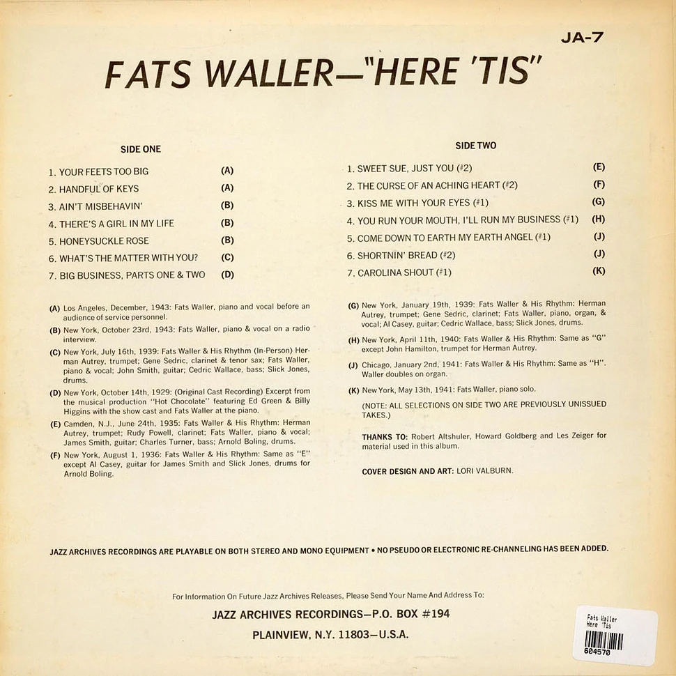 Fats Waller - Here 'Tis