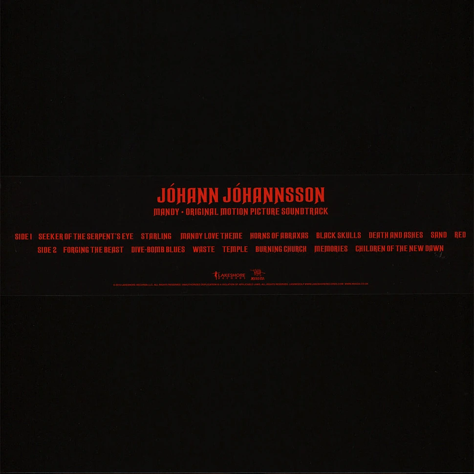 Jóhann Jóhannsson - OST Mandy Clear Red Vinyl Edition