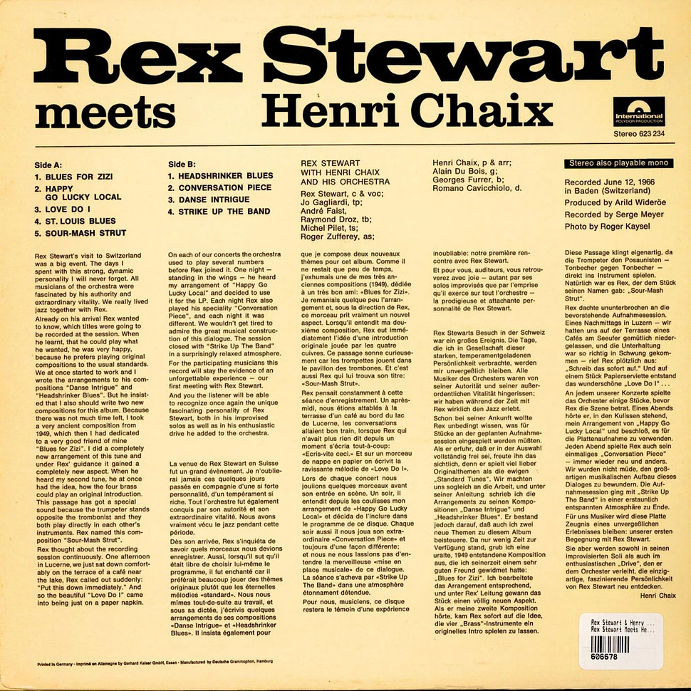 Rex Stewart, Henri Chaix - Rex Stewart Meets Henri Chaix