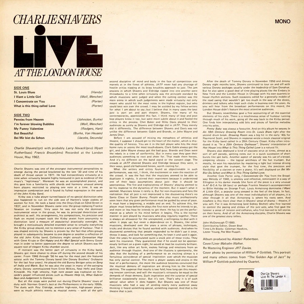 Charlie Shavers - Live At The London House