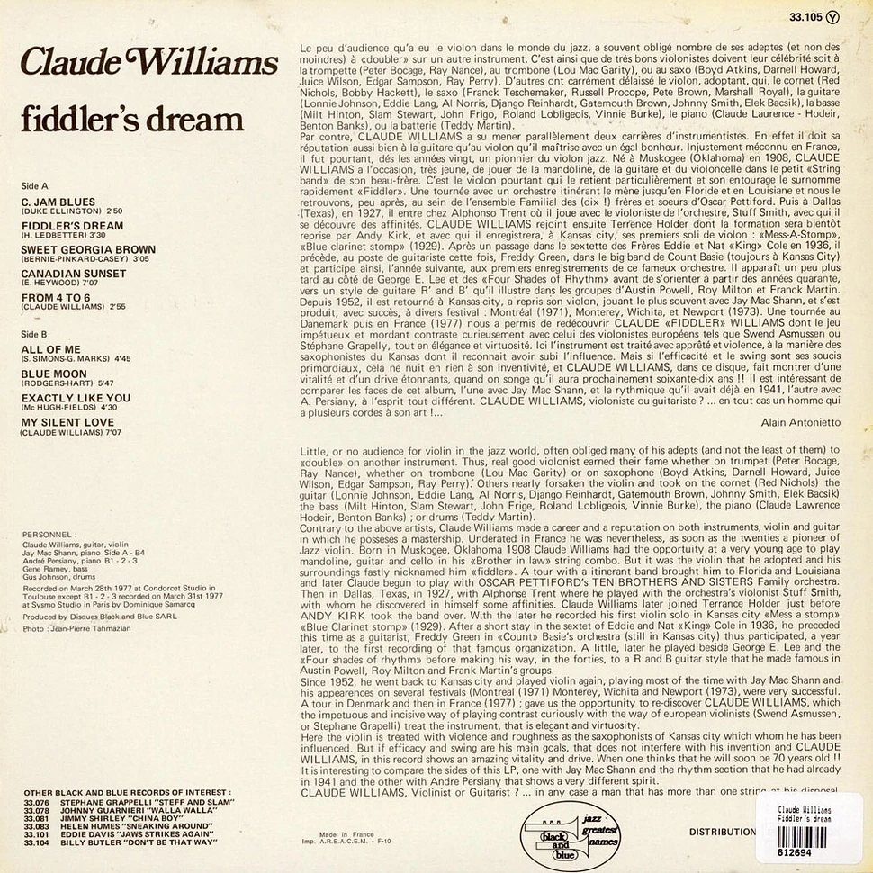 Claude Williams - Fiddler's dream