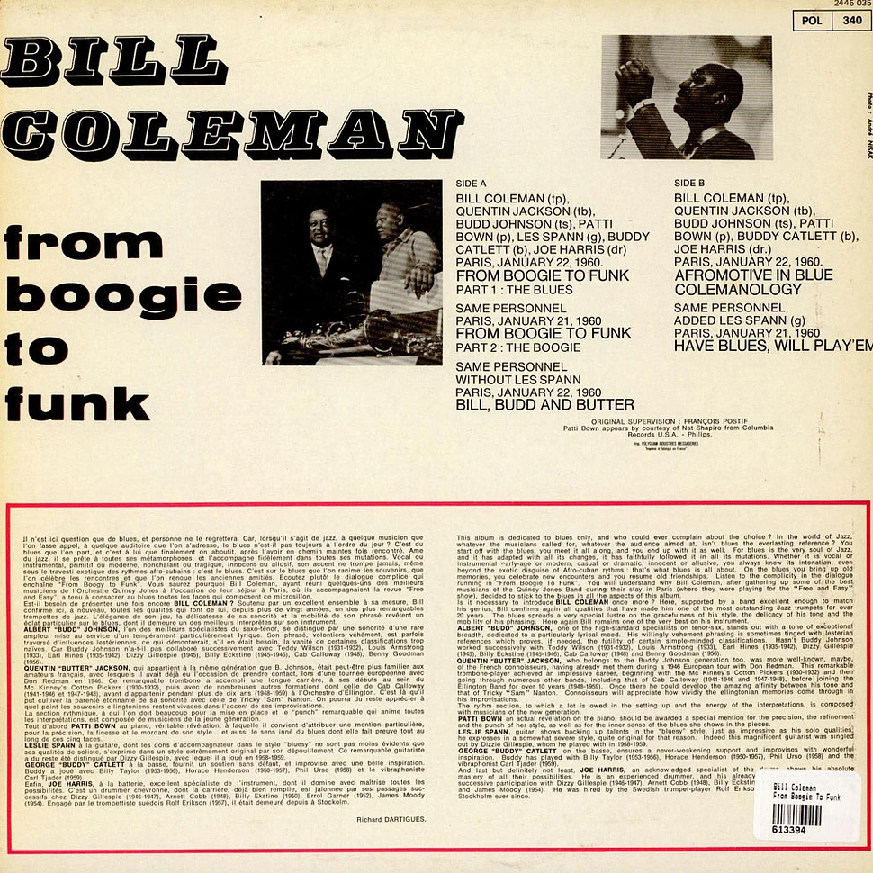 Bill Coleman - From Boogie To Funk