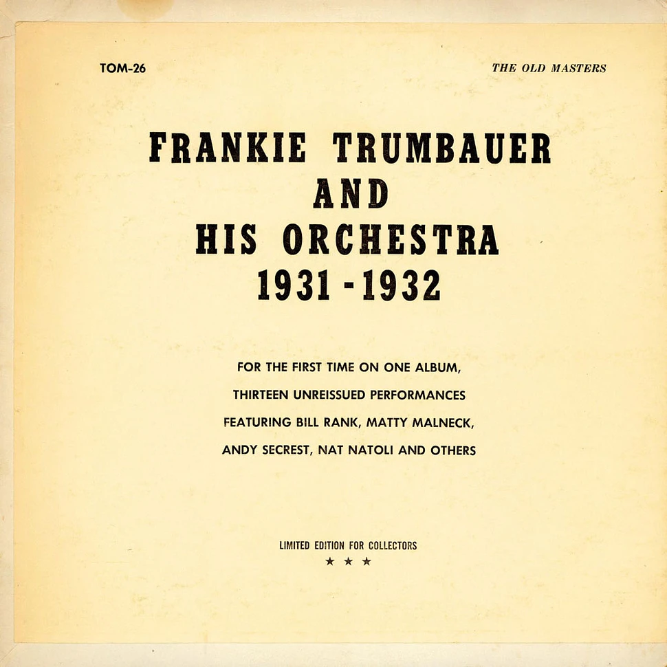 Frankie Trumbauer And His Orchestra - Frankie Trumbauer And His Orchestra 1931-1932