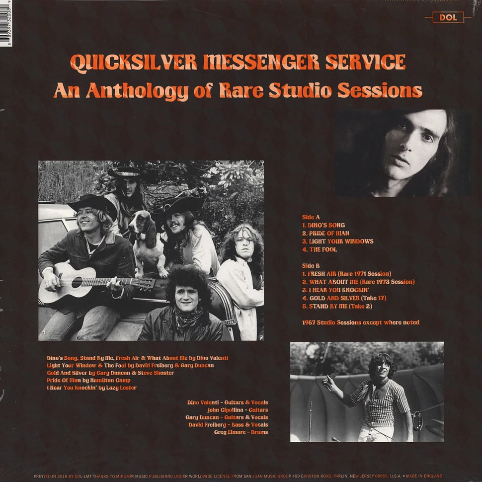 Quicksilver Messenger Service - An Anthology Of Rare Studio Sessions