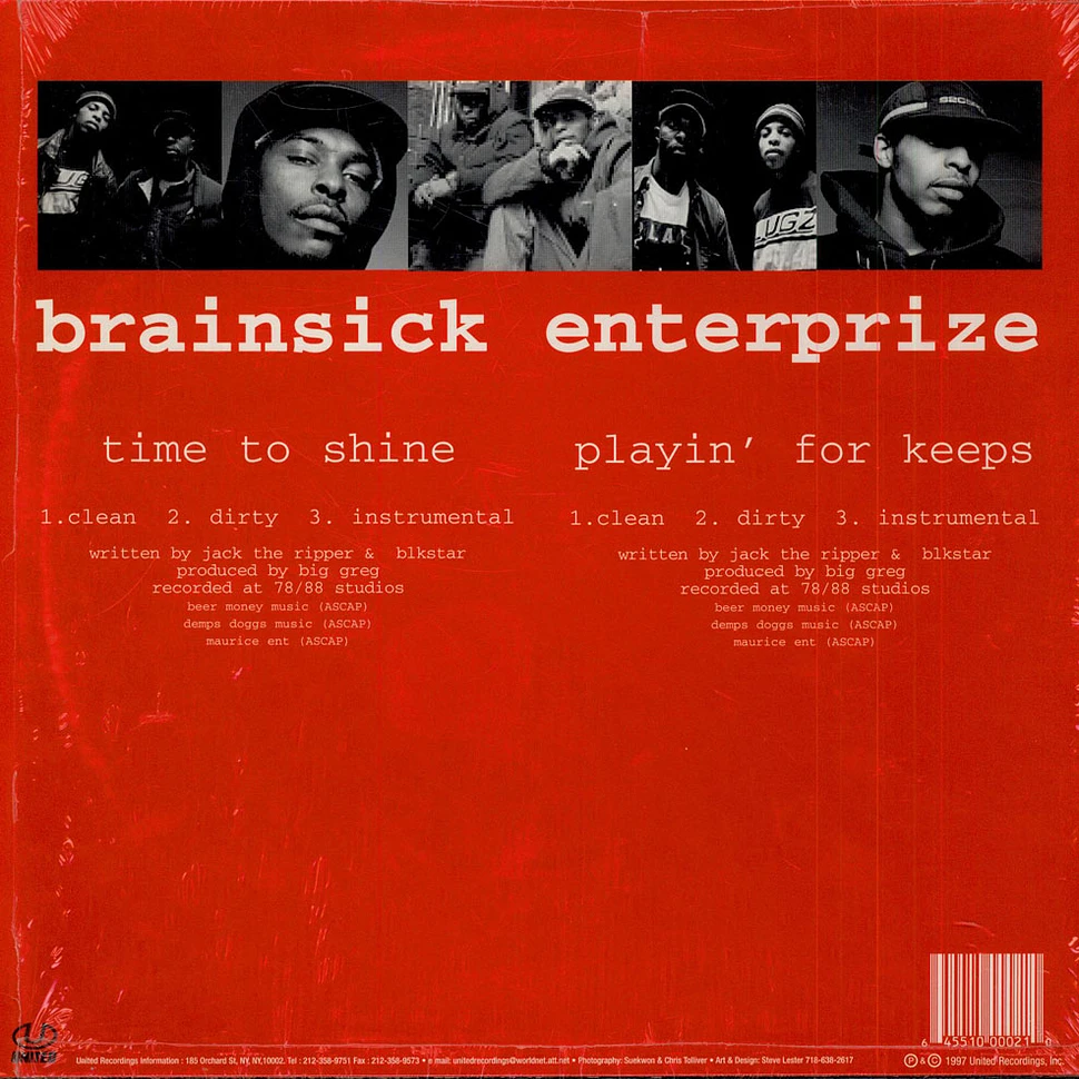 Brainsick Enterprize - Playin' For Keeps / Time To Shine