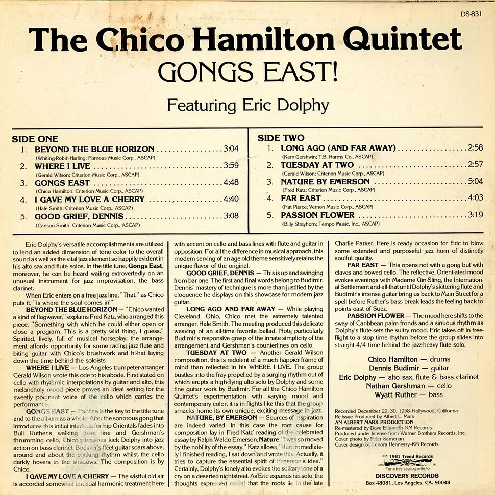 The Chico Hamilton Quintet - Gongs East!