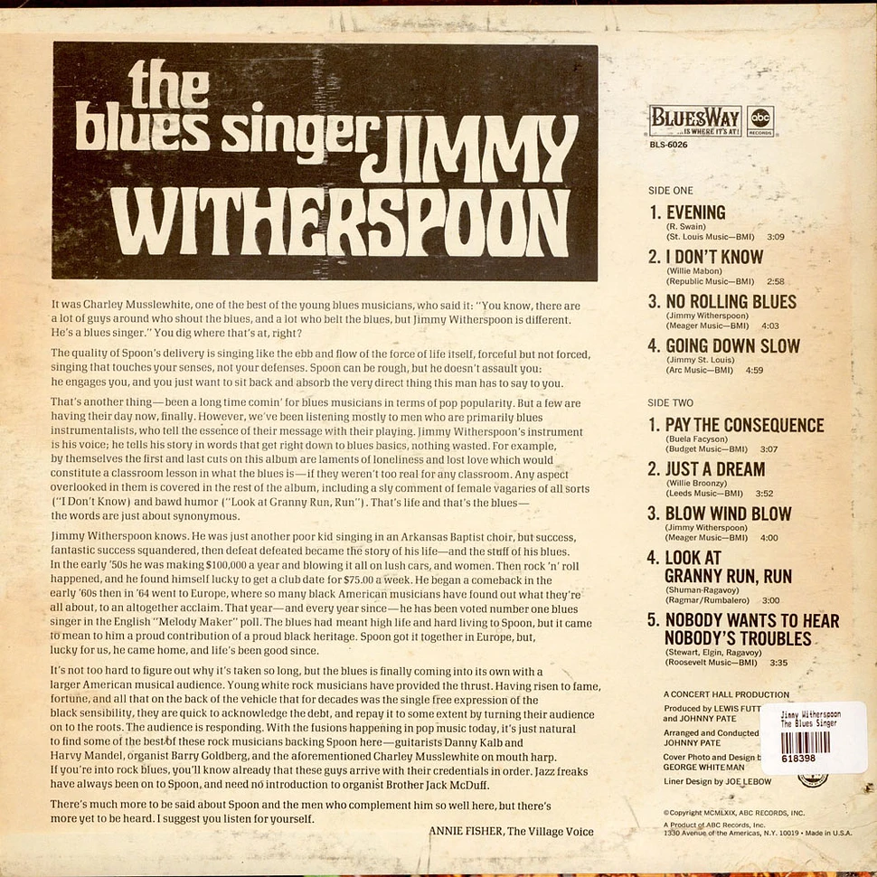 Jimmy Witherspoon - The Blues Singer